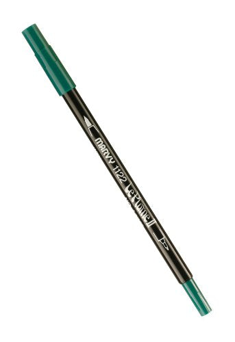 Uchida 1122-C-4 Marvy Extra Fine Tip Le Plume II Double Ender Marker Pen, Green