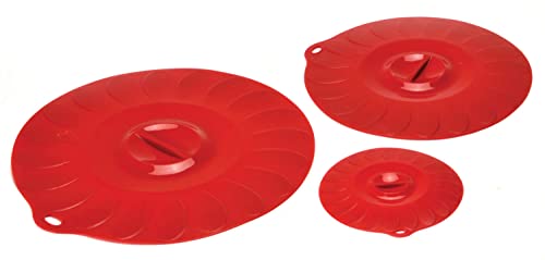 Norpro Silicone Universal Suction Lids, 3-Piece Set, 12.5√¢‚Ç¨¬ù/10√¢‚Ç¨¬ù/5.75√¢‚Ç¨¬ù, Red