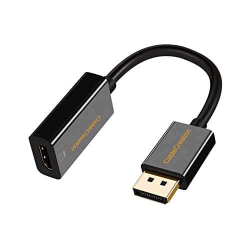 CableCreation Active DP to HDMI 4K 60Hz, DisplayPort to HDMI Adapter Support UHD 4K @60Hz Audio/Video, Eyefinity Multi-Screen Compatible, Black