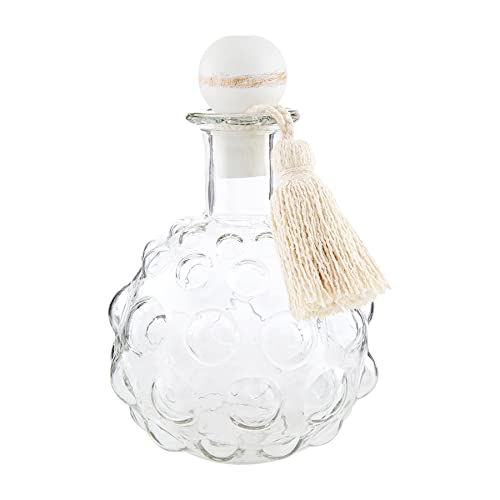 Mud Pie Hobnail Decanter, 8.5" x 5" Diameter, Clear, Glass