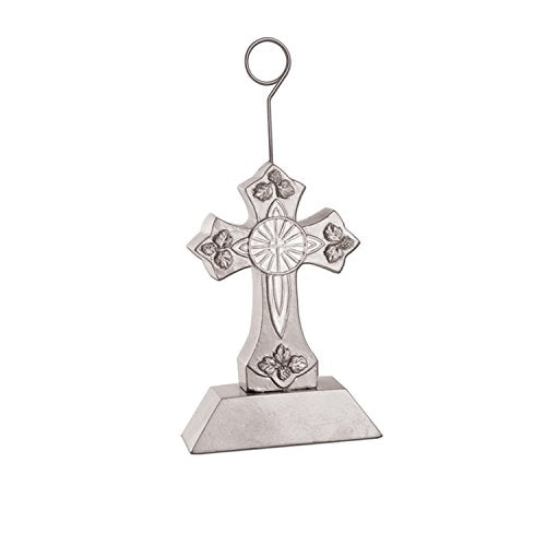 Beistle Cross Photo/Balloon Holder (silver) Party Accessory  (1 count)