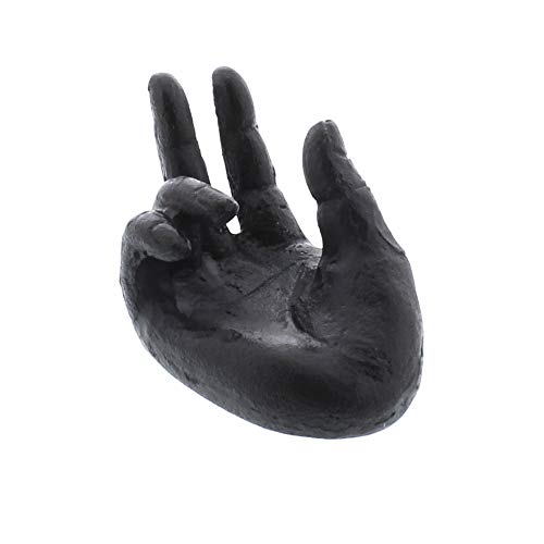 HomArt 3149-2 Single Hand Card Holder, 4-inch Length, Antique Black