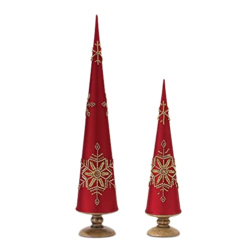 Melrose 86759 Christmas Tree, Set of 2, 31-inch Height, Polyester and Resin