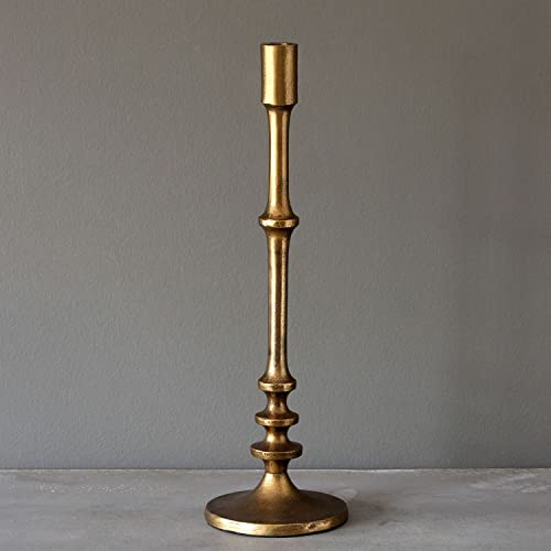 Park Hill Collection EAB00576 Cast Aluminum Classic Candle Stick Holder, Gold, Metal (Tall)