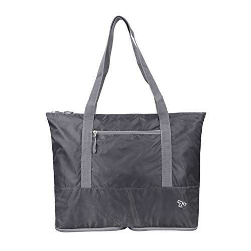 Travelon Folding Packable Tote Sling, Charcoal, One Size