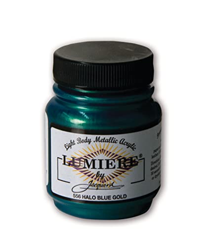 Jacquard Lumiere Metallic and Pearlescent Paint 2.25 Oz, 556 Halo Blue Gold