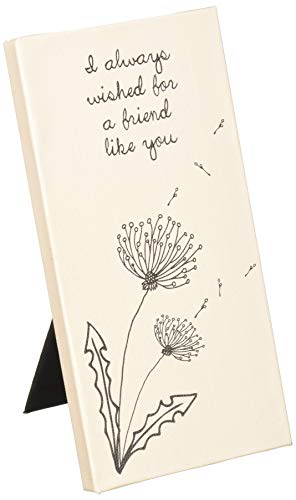 Pavilion - I Always Wished For A Friend Like You - Dandelion Blowing In The Wind - Light Yellow Canvas 3.5 x 7 Inch Plaque