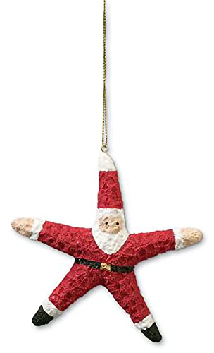 Cape Shore Christmas Resin Ornament, Santa Starfish, Holiday Tree Decoration, Home Collection