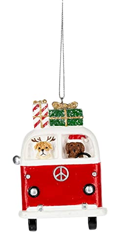 Ganz Travel Buddy Ornament, Resin, Polyresin, 2.5 Inches Width, 3.5 Inches Height, Red, White