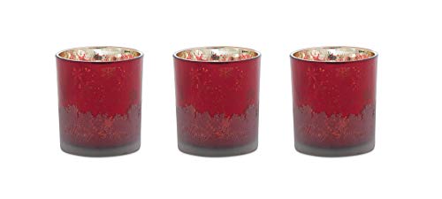 Melrose PVC Box Glass Votive Holder Set of 3, 3 Inches Height