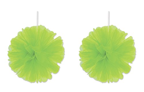 Beistle 2 Piece Lime Green Tulle Balls, 8"