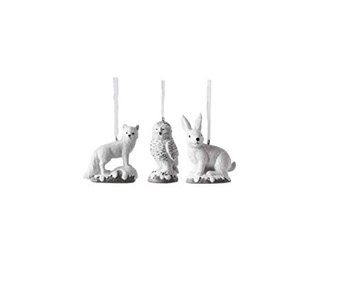 Ganz MX181144 Woodland Animal Ornaments, 3-inch Height, Set of 3, Resin and Polyresin