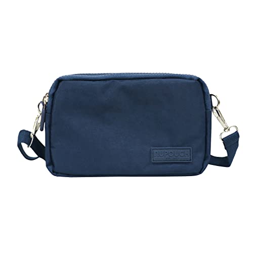 Calla Nupouch Malibu Crossbody Mini Bag Washed Nylon Clutch Adjustable Strap (Navy)