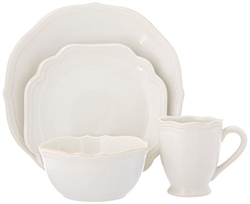 Lenox 4-Piece French Perle Bead Dinner Set, White