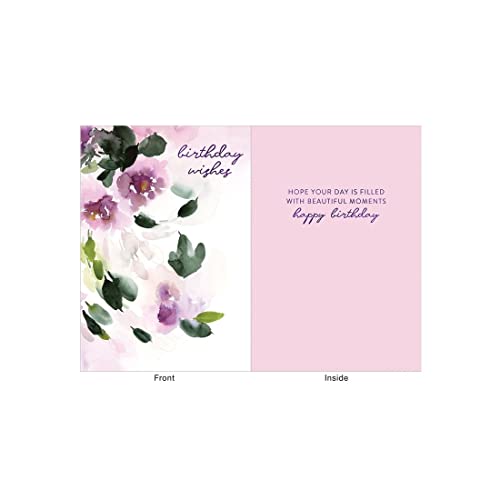 Design Design Violet Watercolor Flowers Birthday Card - Her