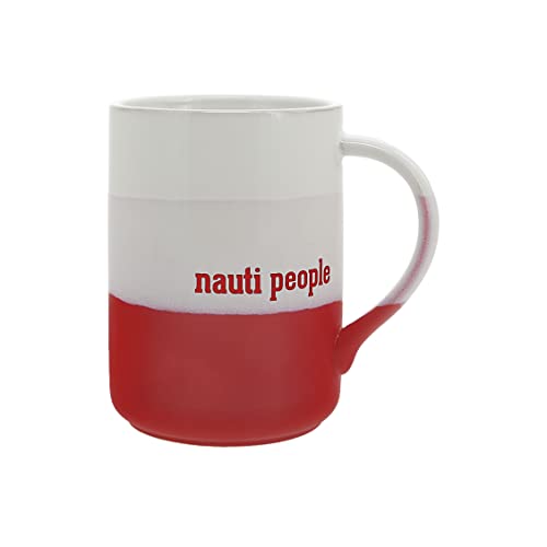Pavilion Nauti People Ceramic 18-ounce Mug Nautical Themed Gifts for Boat Lovers, Helm, Red