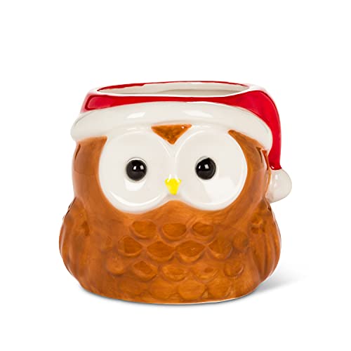 Abbott Collection  27-MINIKIN-064-LG Large Owl Planter, Brown