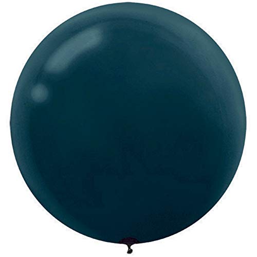 Amscan Round Latex Balloons | Black | Pack of 4 | Party Decor,24"