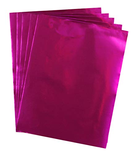 Hygloss Metallic Foil Paper for Arts and Crafts, Classroom Activities and Artists-Party or Holiday D√©cor-8.5" x 11"-100 Sheets, Fuchsia Piece