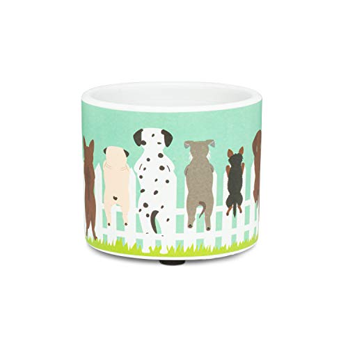 Abbott Collection  27-PL-DM-03-XS Xs Dogs on Fence Planter-3" D, 3 inches D, Turquoise