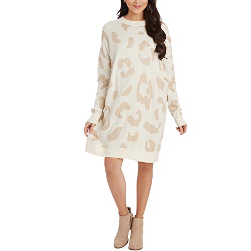 Mud Pie Women's Hathaway Sweater Dress,Small, White
