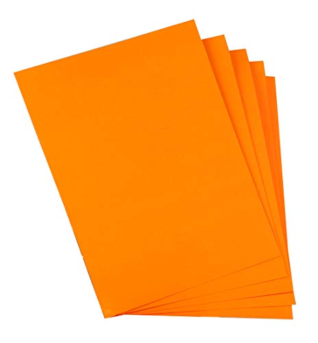 Hygloss Products Colored Cardstock - Great for Arts, Crafts and More - Bright Colors - 8.5 x 11 Inch Size -¬† 65 lb. / 176 gsm Thickness - Electric Orange - 48 Sheets