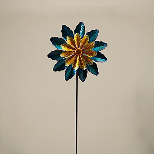 Gerson International Flower Wind Spinner, Metal, 63-inch Height