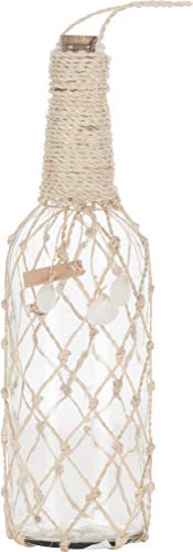 HS Seashells Abaca Net Bottle 3x11 Nautical Beach D√©cor