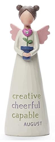 Blossom Bucket August Birthstone Angel Figurine, 5.5-inch Height, Resin
