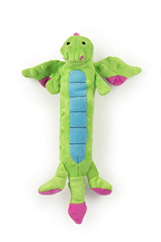 Worldwise GoDog Skinny Dragons Green Small Toy with Chew Guard