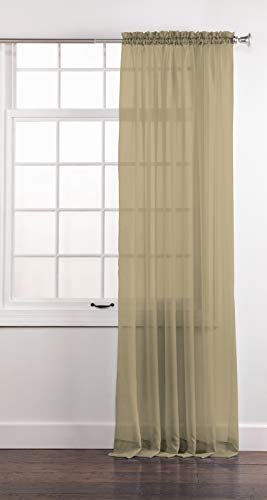 Belle Maison Stylemaster Elegance Sheer Voile, 60" X 95" | Panel, Bisque