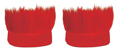 Beistle S60277-RAZ2 Hairy Headbands, 2 Piece, OSFM, Red