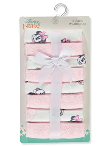 UPD Disney Baby Big Girls 8-Pack Minnie Mouse Washcloths Set - Pink/Multi, one Size