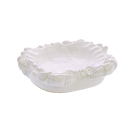 AREOhome HomArt 7785-6 Crab Soap Dish, Small, Ceramic, White