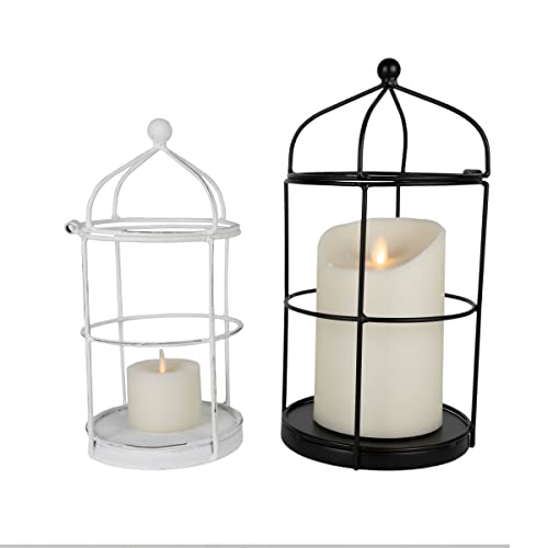 Foreside Home & Garden Set of 2 Cage Metal Candle Holders