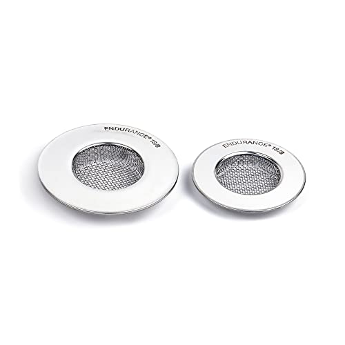 RSVP International Dishwasher Safe Sink, Strainer Set of 2, Stainless Steel