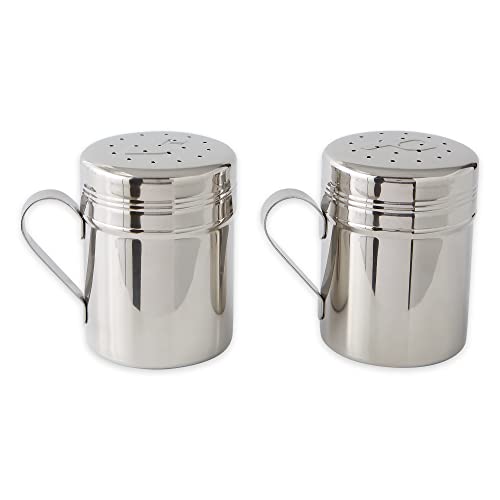 RSVP International Endurance 18/8 Stainless Steel Stove Top Salt and Pepper Shakers, 10 ounce (.3L)