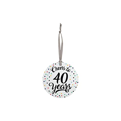 Carson Home Bottle Tag, 3.5-inch Diameter, MDF (40 Years)