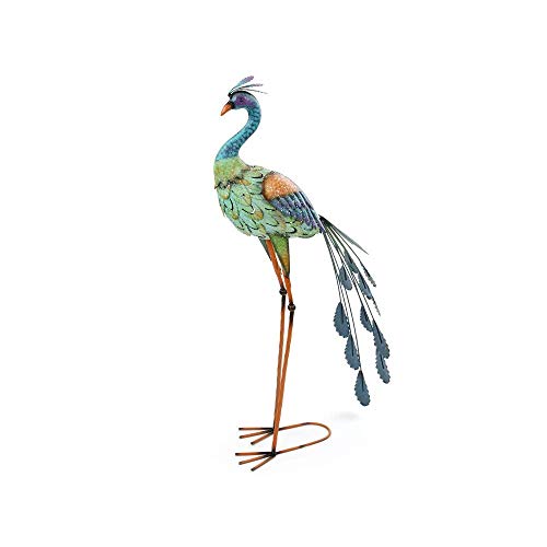 Napco 13407 Standing Peacock, 38.5-inchHeight, Metal