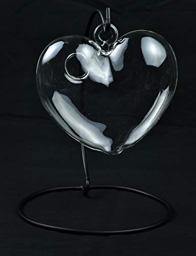 Midwest Design Touch of Nature Hand Blown Hanging Heart Glass, 5"