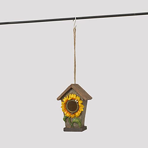 Gerson International 2571590 Hanging Sunflower Birdhouse, 7.09-inch Height, Resin