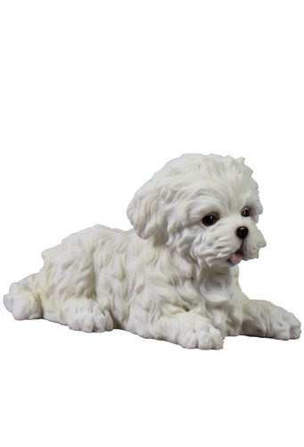 Veronese Design Maltese White Terrier Puppy Dog Animal Figurine WU75404AA