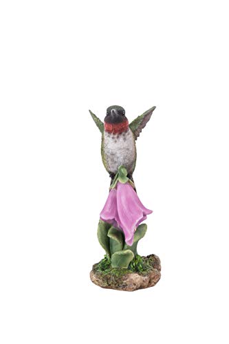 Hi Line Gift Ltd. Hummingbird ON Foxglove Statue, Green