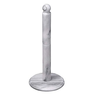 Creative Home Natural Marble Paper Towel Holder Kitchen Towel Dispenser, 5.5" Diam. x 12.5" H, Off-White (Patterns May Very)
