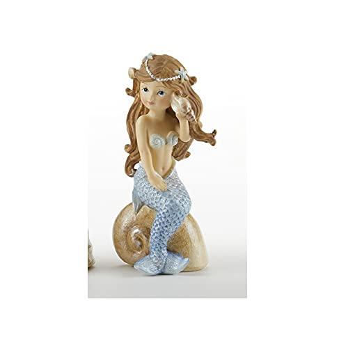 Delton Products 4298-0 Resin Mermaid on Shell, 4.3 inch, Multicolor
