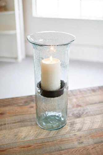 Kalalou Large Mini Glass Candle Cylinder, One Size, Brown