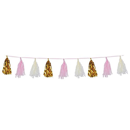 Beistle Pink Metallic Tassel Garland