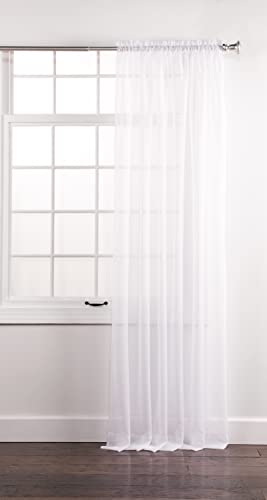 Belle Maison Stylemaster Elegance Sheer Voile, 60" X 95" | Panel, White