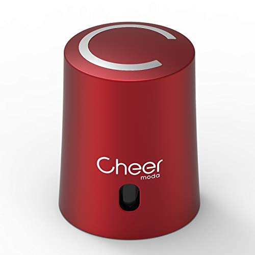 CHEER MODA Wine Vacuum Stopper, 2 in 1 Wine Saver Pump, Reusable Wine Bottle Preserver, Airtight Wine Sealer, Wine Keeper with Date Marker (Red)