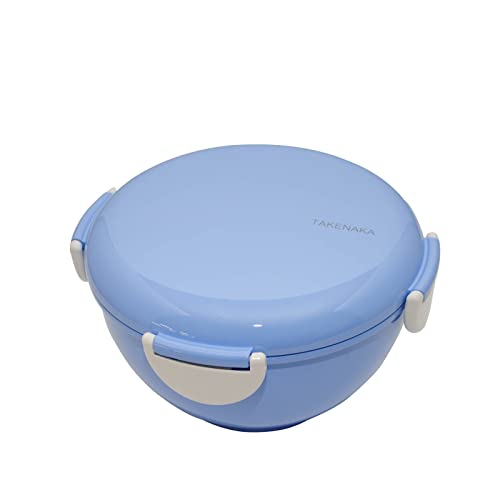 Bento Bowl for perfect lunch, Eco-Friendly Lunch Box Made in Japan, Recycle Plastic Bottle, Microwave and Dishwasher Safe, Takenaka Bento Box (Periwinkle Blue)